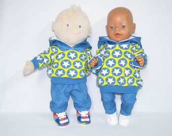 Dolls - Set "Stars" Gr. 43 cm pajamas doll clothes hoodie + pants