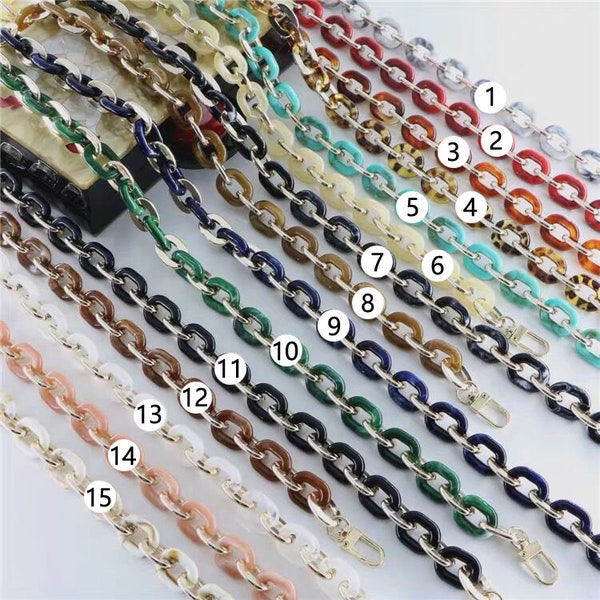 3/5 inch Acrylic High Quality Purse Chain, Metal Shoulder Handbag Strap, Replacement Handle Chain, Metal Crossbody Bag Chain Strap LD-1141