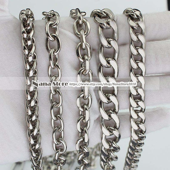  DIXII Fashion Three-Layer Chains Purse Strap Hardware Metal Bag  Chain Ornament for Wallet Handbag Bag Replacement Accessories Decoration  (Color : Silver, Size : 45cm) : Everything Else