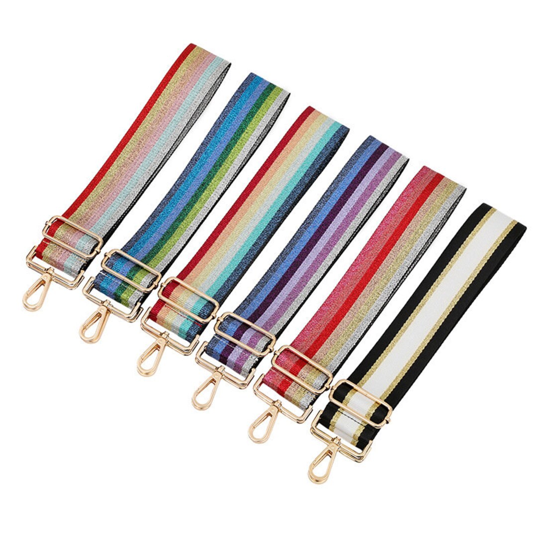 2 Inch Rainbow Stripes Canvas Bag Strap,high Quality Canvas Strap
