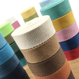 42 Color, 1 Inch Cotton Webbing  Heavy Duty Bag handles, bag strap for tote bag Upholstery Webbing ,JD-505