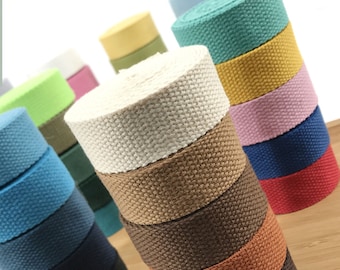 42 Color, 1 Inch Cotton Webbing  Heavy Duty Bag handles, bag strap for tote bag Upholstery Webbing ,JD-505