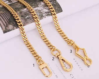 8mm 24K Gold Plated Titanium Steel High Quality Purse Chain, Metal Shoulder Handbag Strap,Bag Strap, Bag Accessories, Detachable,JD-573