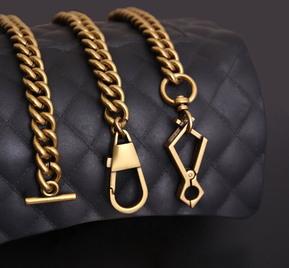 3 Pcs Gold Chain for Purse, Gold Chain for Purse Strap Crossbody Different  Sizes, Flat Iron Chains with Metal Buckles Chain Extender for Replacement