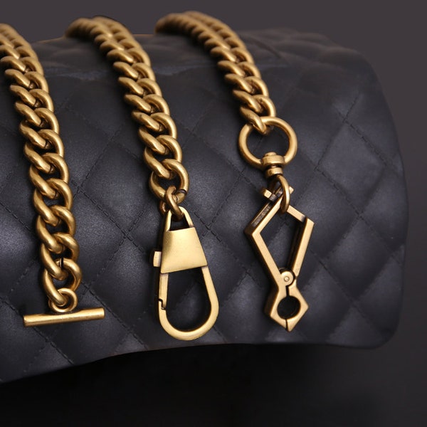 Tracolla a catena per borsa in rame pieno di alta qualità oro antico da 13 mm, tracolla in metallo, catene di ricambio per borse, accessori per borse, JD-626