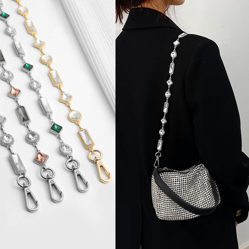 Metal and Leather Purse Chain Strap, 10cm*5.8cm Inside Pouch, Shoulder Crossbody Bag Premium Felt Organizer Insert Fit Mini Handbag Shaper