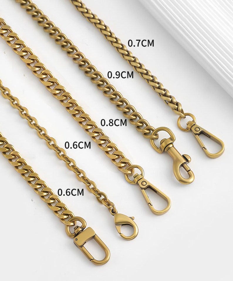 Old Gold High Quality Purse Chain Strap,Alloy and Iron, Metal Shoulder Handbag Strap,Purse Replacement Chains,bag accessories, JD-2716 image 2