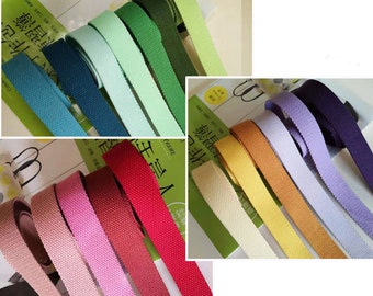 19 Color, 1 Inch Cotton Webbing  Heavy Duty Bag handles, bag strap for tote bag Upholstery Webbing ,JD-1889