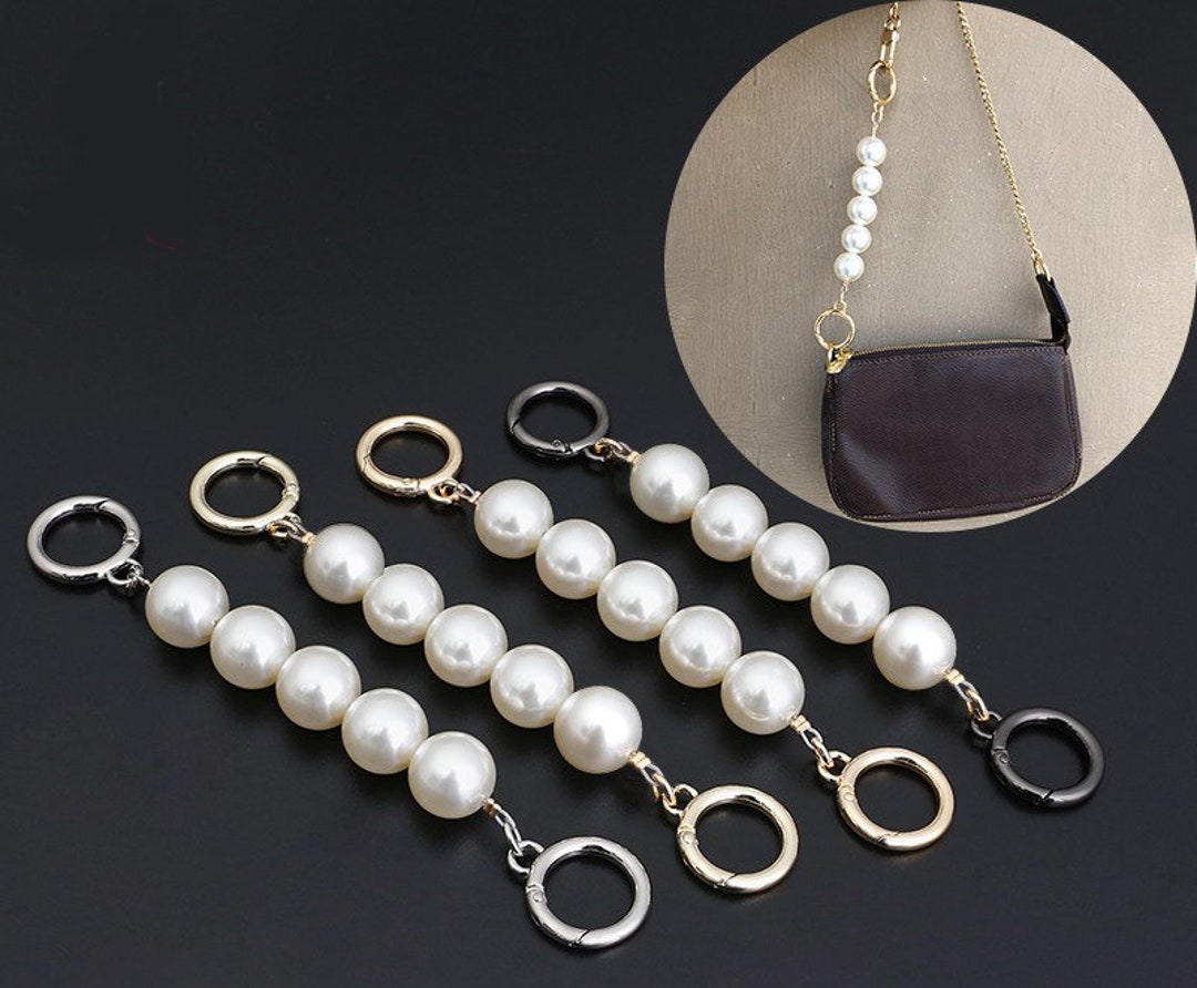 Pearl High Quality Purse Extension Chain,alloy and Pearl, Metal