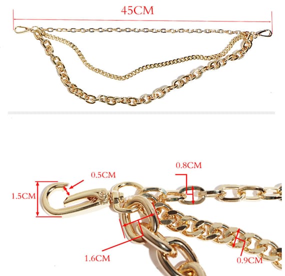Gold High Quality Purse Chain Strap,alloy and Iron, Metal Shoulder Handbag  Strap,purse Replacement Chains,bag Accessories, JD-1913 