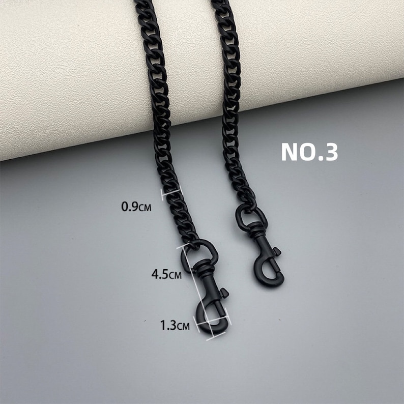 8mm Black High Quality Purse Chain Strap,Alloy and Iron,Metal Shoulder Handbag Strap,Purse Replacement Chains,bag accessories, JD-872 image 3