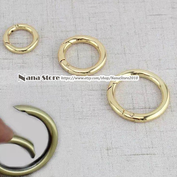 SET DI 2, Ganci a molla per borsetta con fibbia O-Ring, fibbia per tracolla in metallo, fibbia a maglie, clip con grilletto girevole, anello a scatto, PJ-159