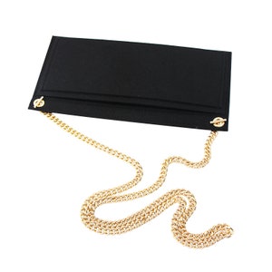 Uptown Clutch Conversion Kit with Gold Chain Wristlet Insert Wallet on  Chain WOC Uptown Pouch Insert (Black)