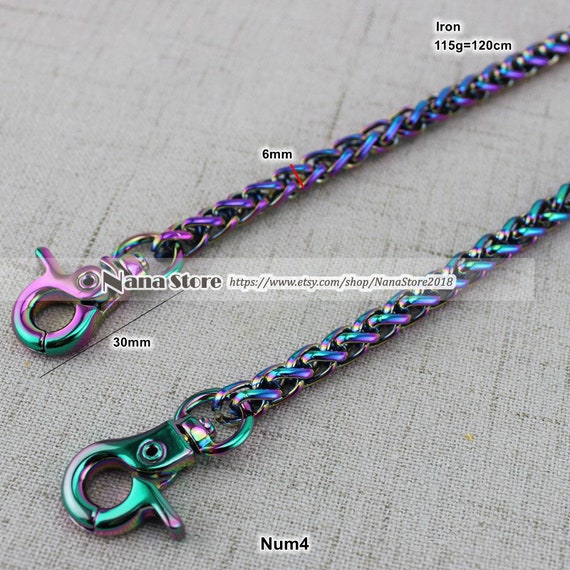 Buy 6MM, Rainbow High Quality Purse Chain, Metal Shoulder Handbag Strap,  Replacement Handle Chain, Metal Crossbody Bag Chain Strap,jd-868 Online in  India 