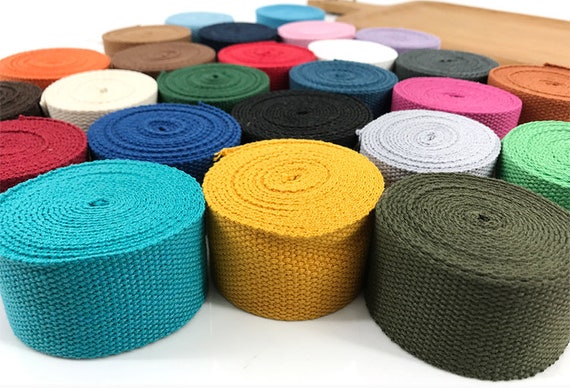 25 Color, 2 Inch Cotton Webbing Heavy Duty Bag Handles, Bag Strap for Tote  Bag Upholstery Webbing ,JD-508 