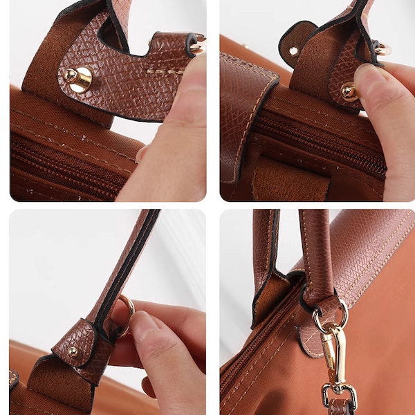 High Quality Full Grain Leather Wrapping, Leather Shoulder Handbag Strap,Replacement Handle, Metal Crossbody Bag Chain Strap LD-3042