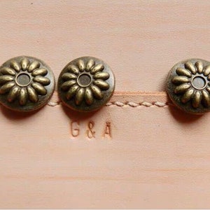PACK of 3 Brass Daisy Rivets Studs Leather Studs Leather Craft Decorative Rivet, M-182