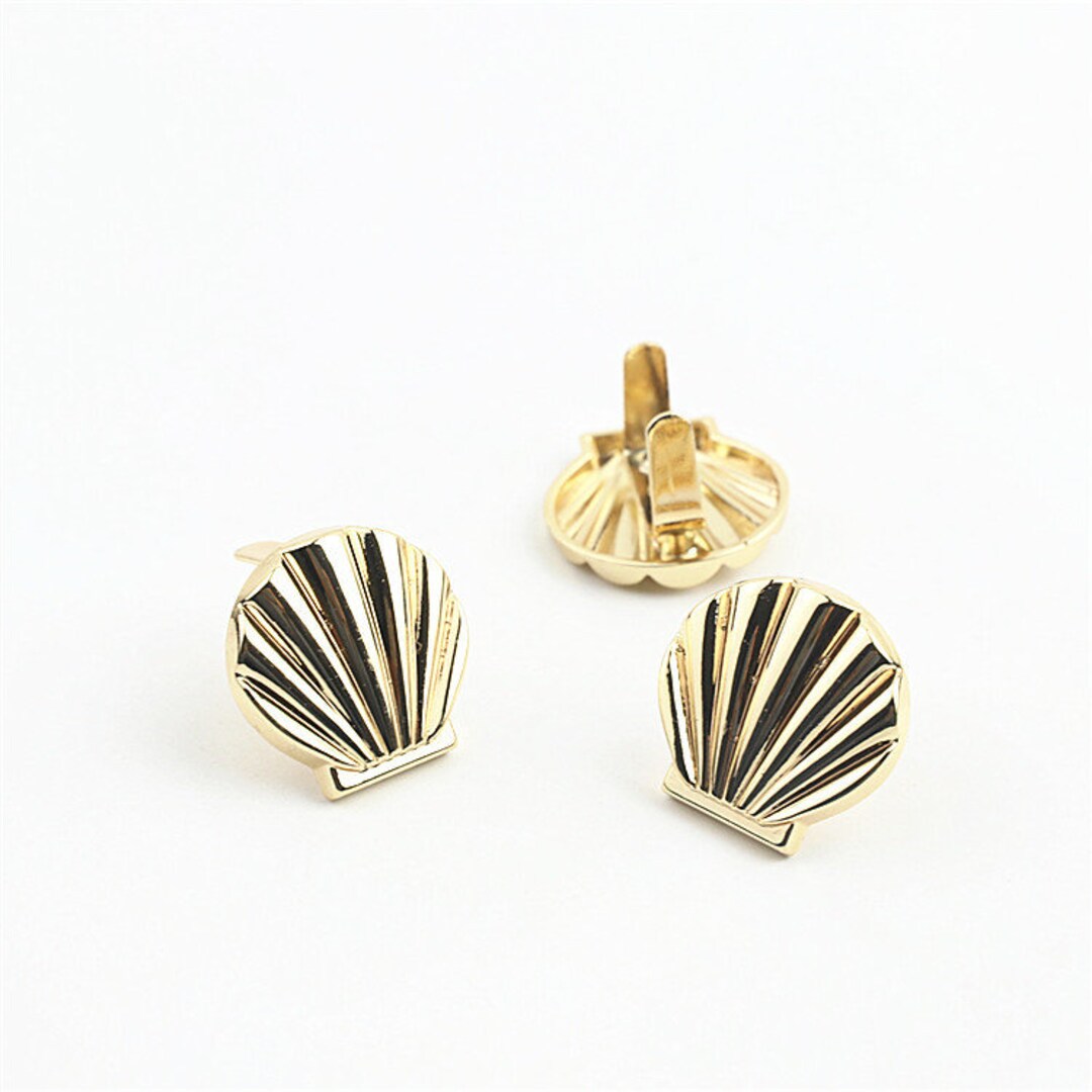 PACK of 10 Light Gold Shell Metal Rivets Studs Leather Studs Leather ...