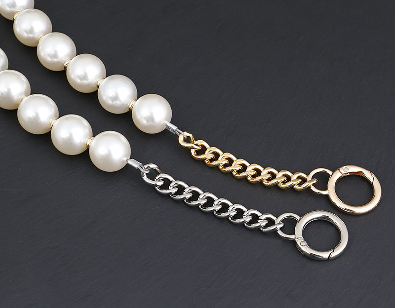 Creative Large Pearl High Quality Purse Chain, Metal Shoulder