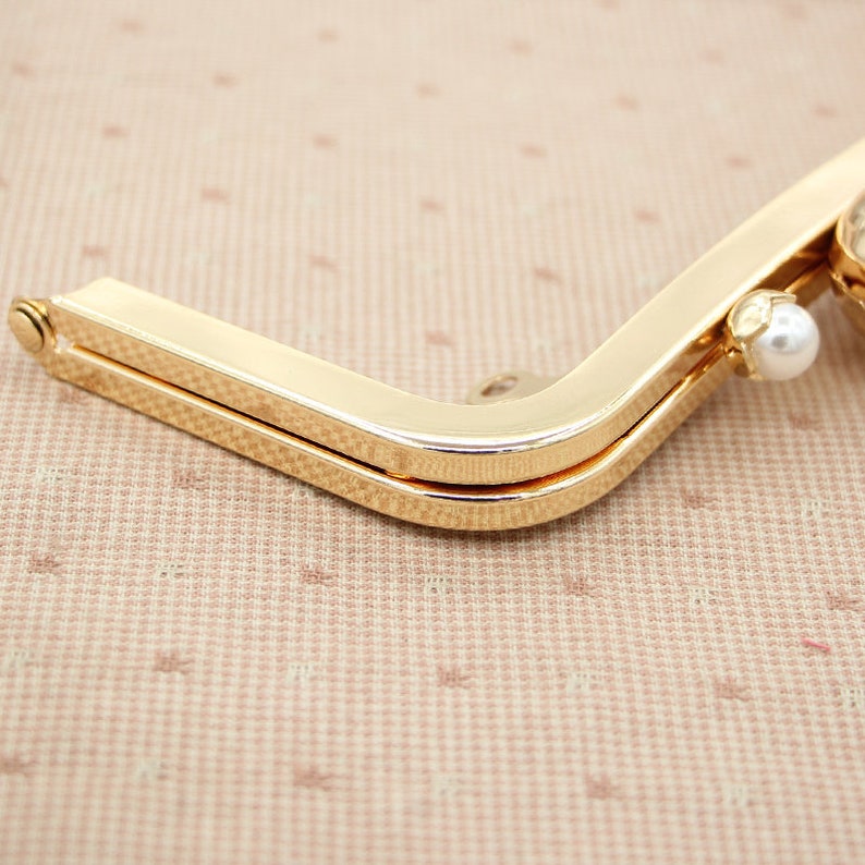 1Pc Gold Purse Frame 20CM Bag Purse Frame Handbag Frame Metal Coin Sewing Frame Clasp K-083 image 4