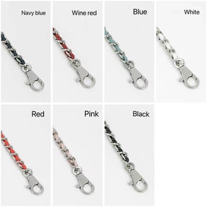 6 Color,8mm 24K Silver Plated High Quality Purse Chain,Copper and Leather, Metal Shoulder Handbag Strap,Bag Strap, Bag Accessories, JD-1661