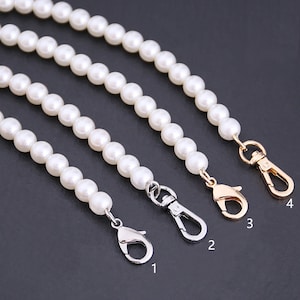 Pearl High Quality Purse Chain,Alloy and Pearl, Metal Shoulder Handbag Strap,Bag Strap, Bag Accessories, Detachable,JD-1314