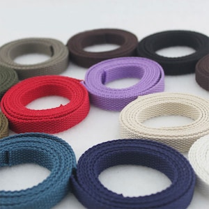 15 Color, 1/2 Inch Cotton Webbing  Heavy Duty Bag handles, bag strap for tote bag Upholstery Webbing ,JD-792