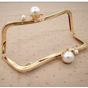 1Pc Gold Purse Frame 20CM Bag Purse Frame Handbag Frame Metal Coin Sewing Frame Clasp K-083 image 3