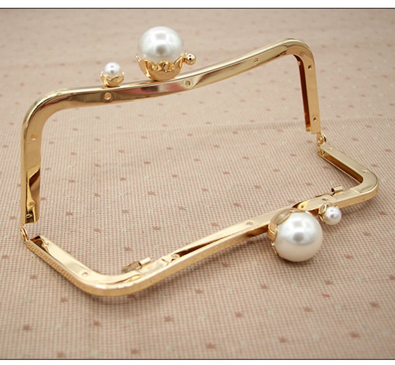 1Pc Gold Purse Frame 20CM Bag Purse Frame Handbag Frame Metal Coin Sewing Frame Clasp K-083 image 3