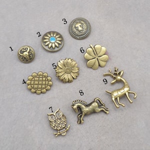 PACK of 5 Antique Bronze Purse Rivets Studs Leather Craft Decorative Rivet, M-103