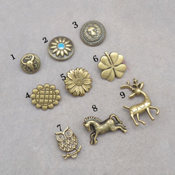 PACK of 5 Antique Bronze Purse Rivets Studs Leather Craft Decorative Rivet, M-103