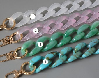 Acrylic High Quality Purse Chain, Metal Shoulder Handbag Strap, Replacement Handle Chain, Metal Crossbody Bag Chain Strap LD-1390