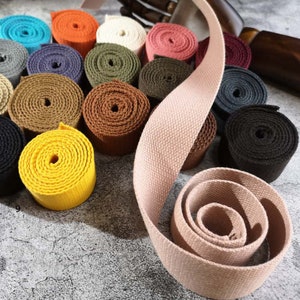 22 Color, 1 1/2 Inch Cotton Webbing  Heavy Duty Bag handles, bag strap for tote bag Upholstery Webbing ,JD-1866