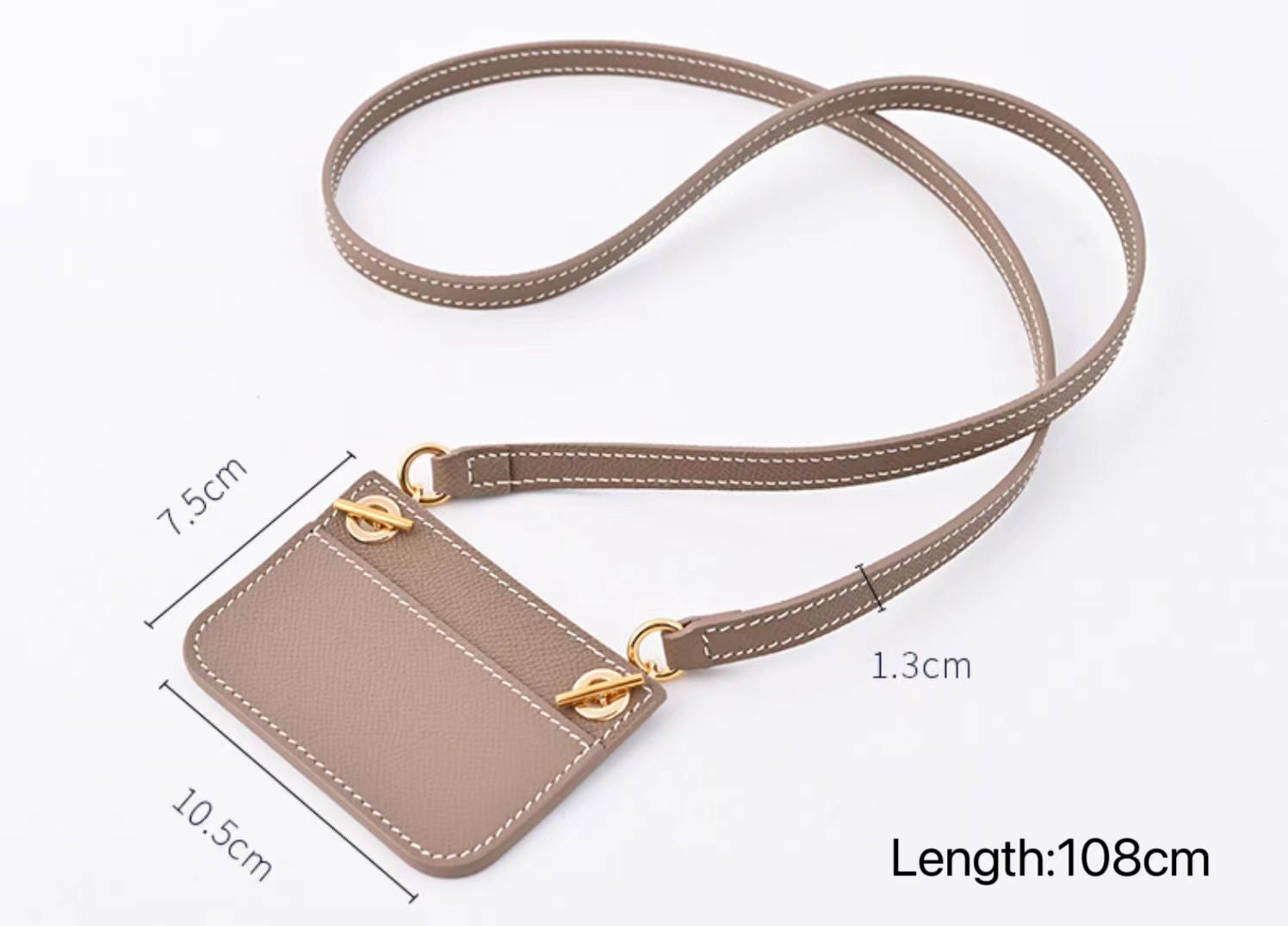 Constance Slim Wallet Strap Insert Constance Conversion Kit with Gold Chain  Constance Slim Wallet Insert Wallet on Chain (Beige, 120cm Silver Chain)