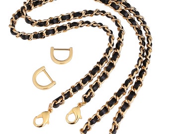 MIUSKATL 4 Pcs Purse Chain Straps with Leather - Gold Purse Strap