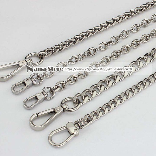 Silver High Quality Purse Chain, Metal Shoulder Handbag Strap, Replacement Handle Chain, Metal Crossbody Bag Chain Strap,JD-1110