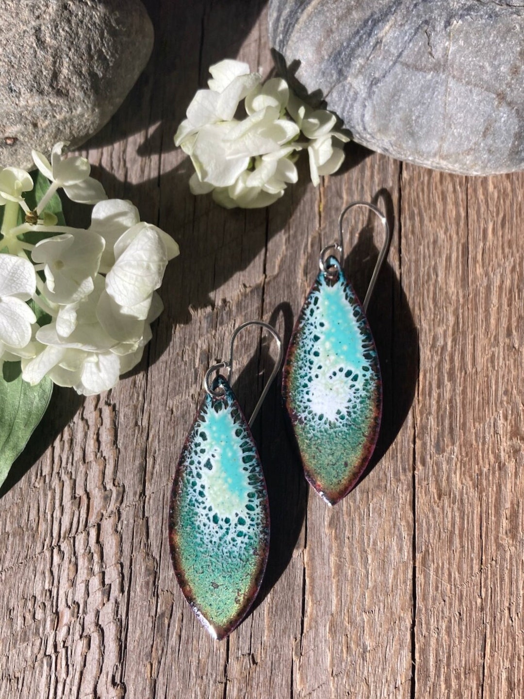 Leaf Me Alone Earrings - Ocean