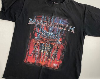 S Back Logo Custom T-Shirt. Short Sleeve Vintage 90s Custom Tie Dye Kalafaker Megadeth T-Shirt Small Size