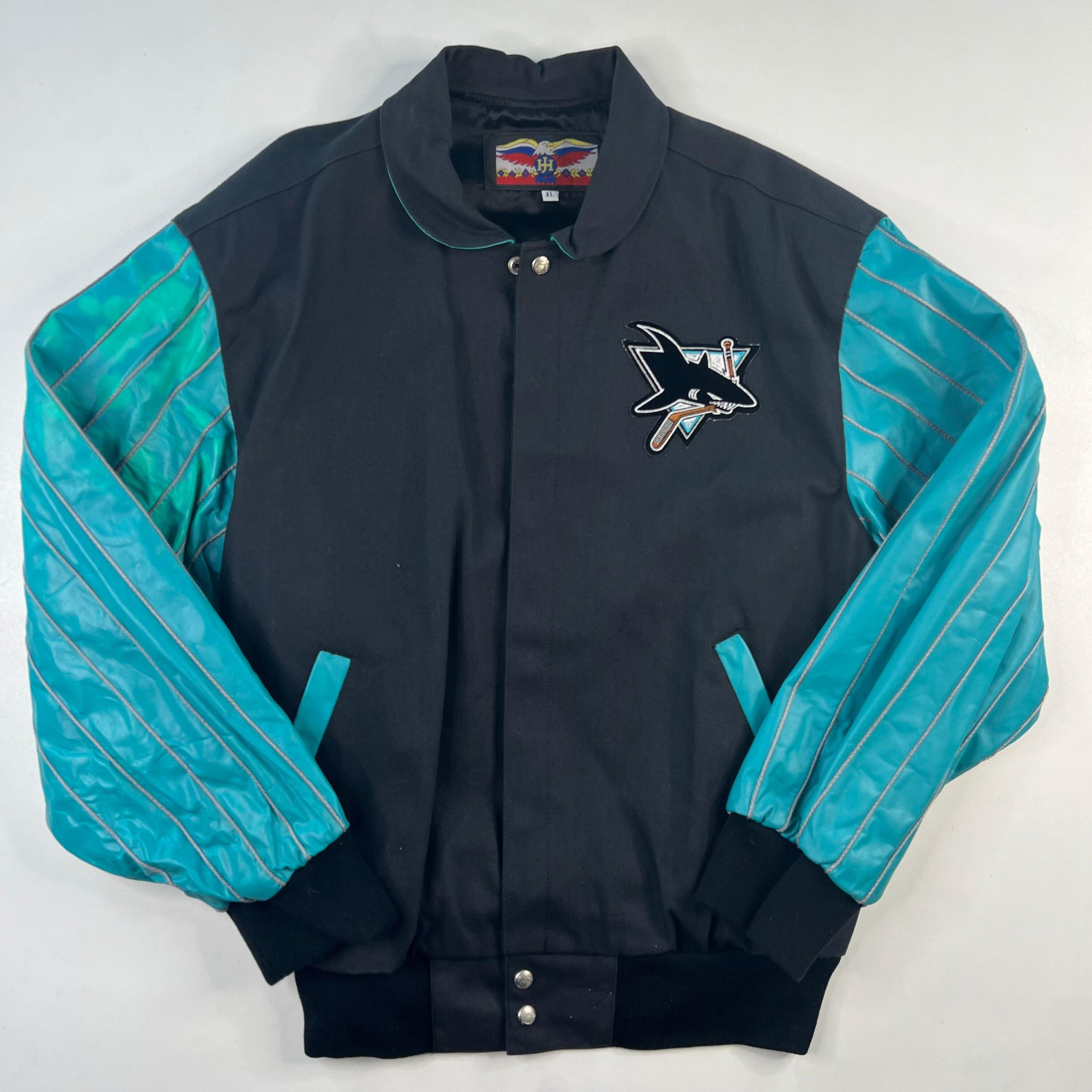 90's Jeff Hamilton San Jose Sharks Leather Jacket - Etsy