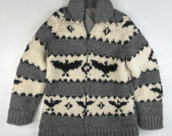 Vintage Hand Knit 100% Wool Cowichan Siwash Sweater Jacket - Etsy