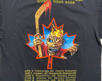 2008 Iron Maiden Team Canada Hockey T-shirt Sz XL - Etsy Canada