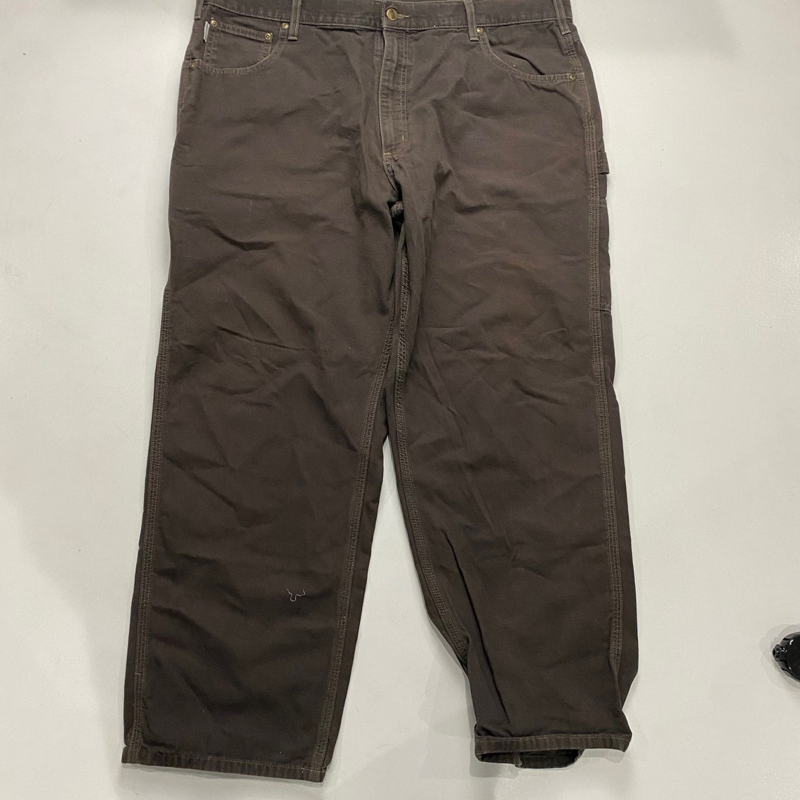 Carhartt Dark Brown Loose Fit Work Pants Size 34 x 30 B159 DBK | Etsy