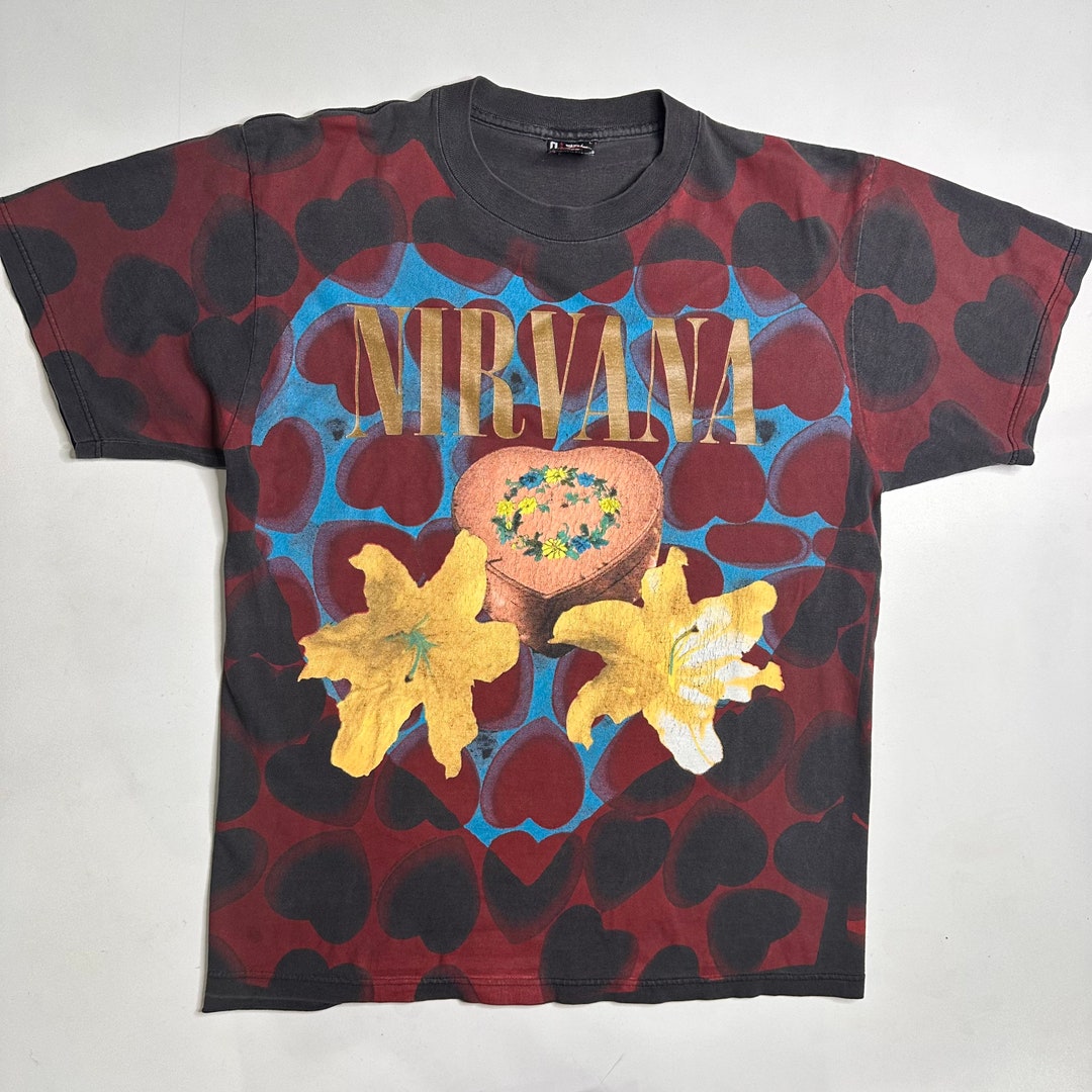 Nirvana Heart Shaped Box Official T-Shirt – White, Unisex, Short Sleeve, Made In UK