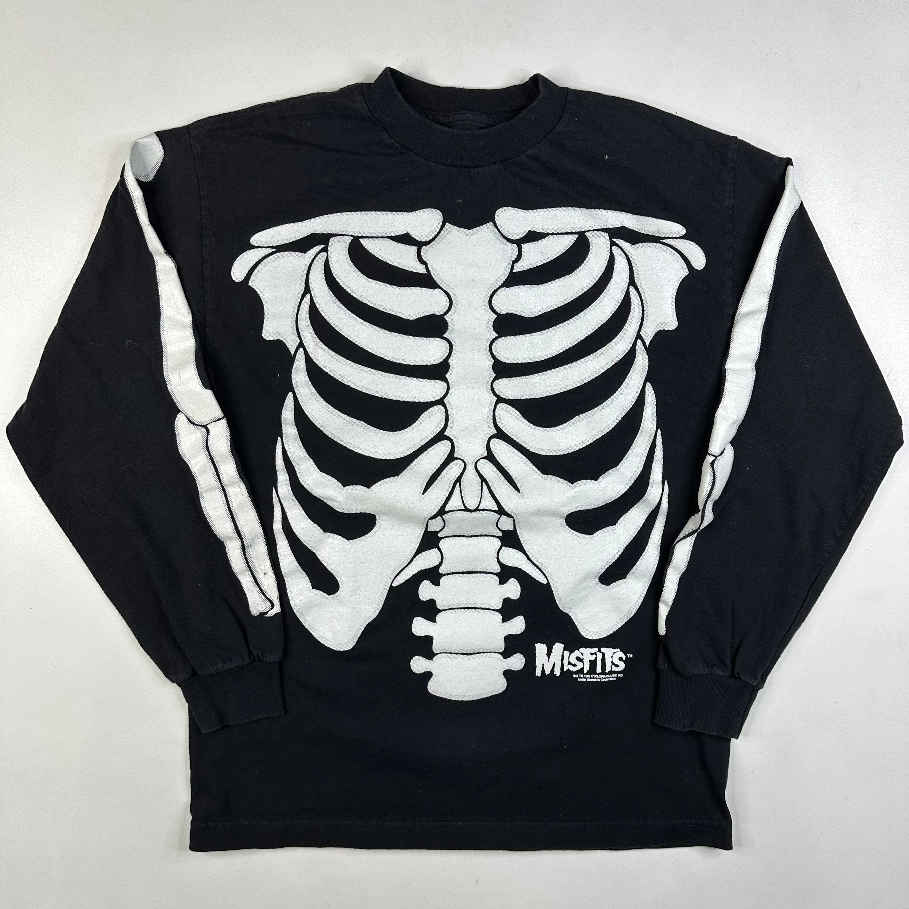 トップス BAND-T MISFITS 1997 BONE L/S Tee BAND-T MISFITS 1997 BONE L/S