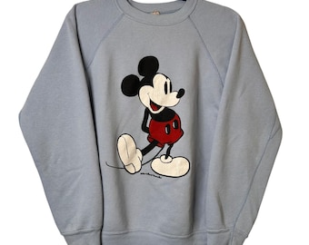 80's Mickey Mouse Blue Crewneck Sz L (A8774)