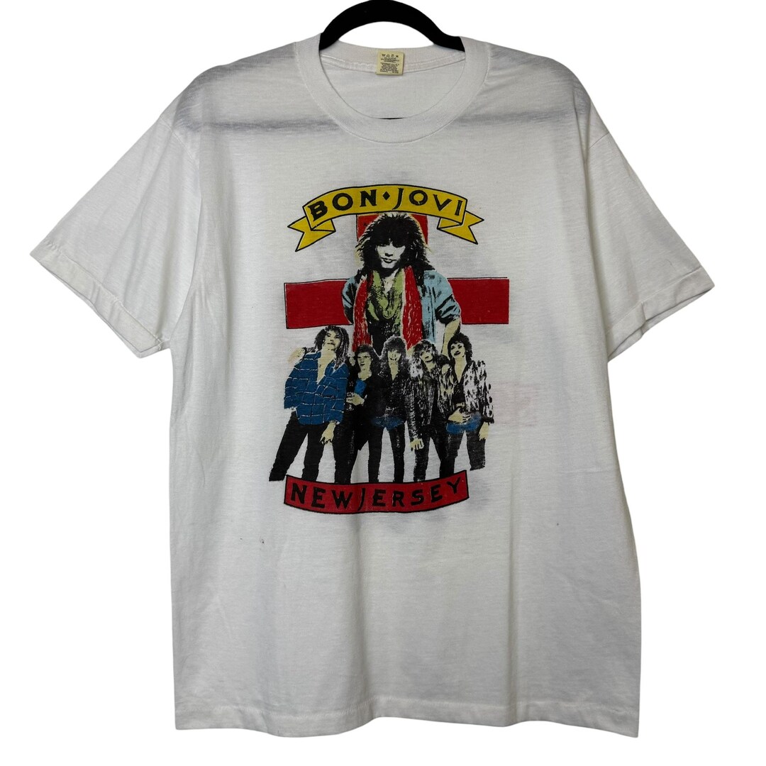80's Bon Jovi New Jersey T-shirt Sz L (B2242) - Etsy Singapore