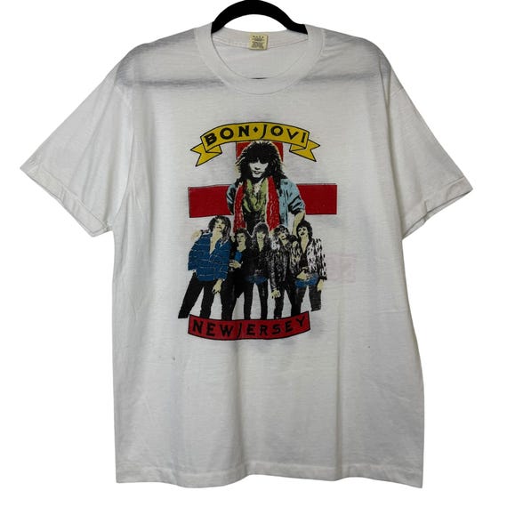 80's Bon Jovi New Jersey T-shirt Sz L (B2242) - Etsy Singapore