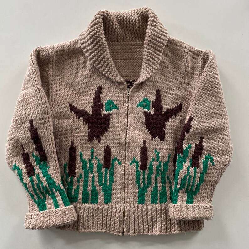 Vintage Hand Knit 100% Wool Cowichan Siwash Sweater Jacket - Etsy