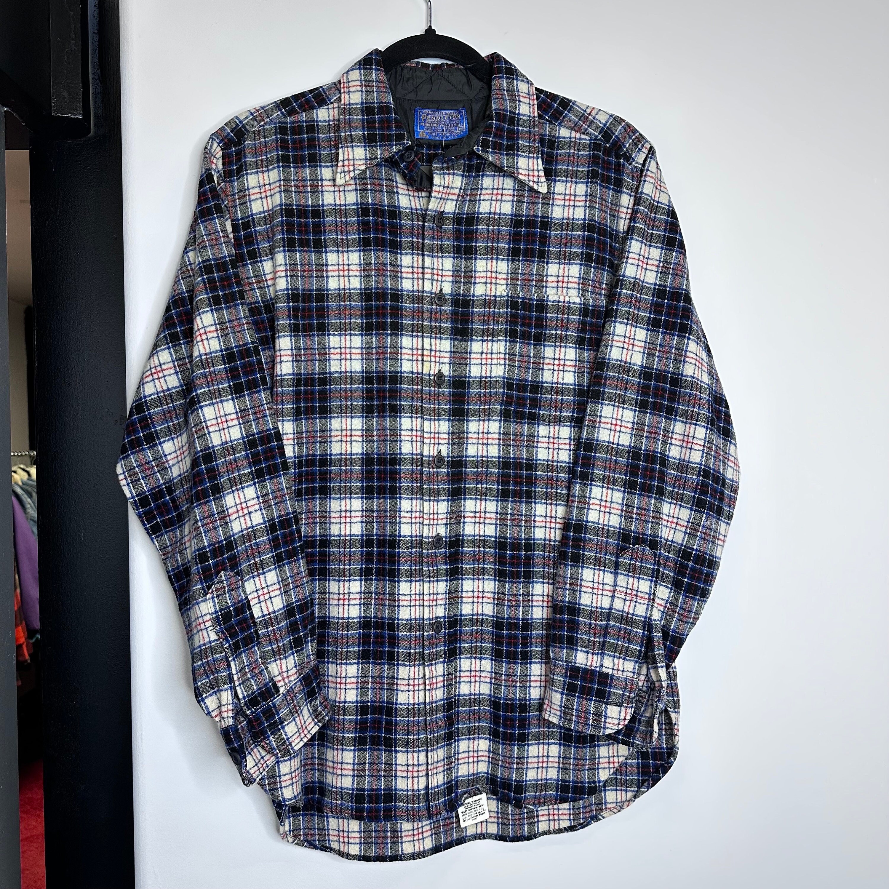 90s Pendleton Plaid Flannel Button up Sz M (X936) - Etsy