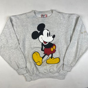 80&#39;s Mickey Mouse Gray Crewneck Sz M (X555)